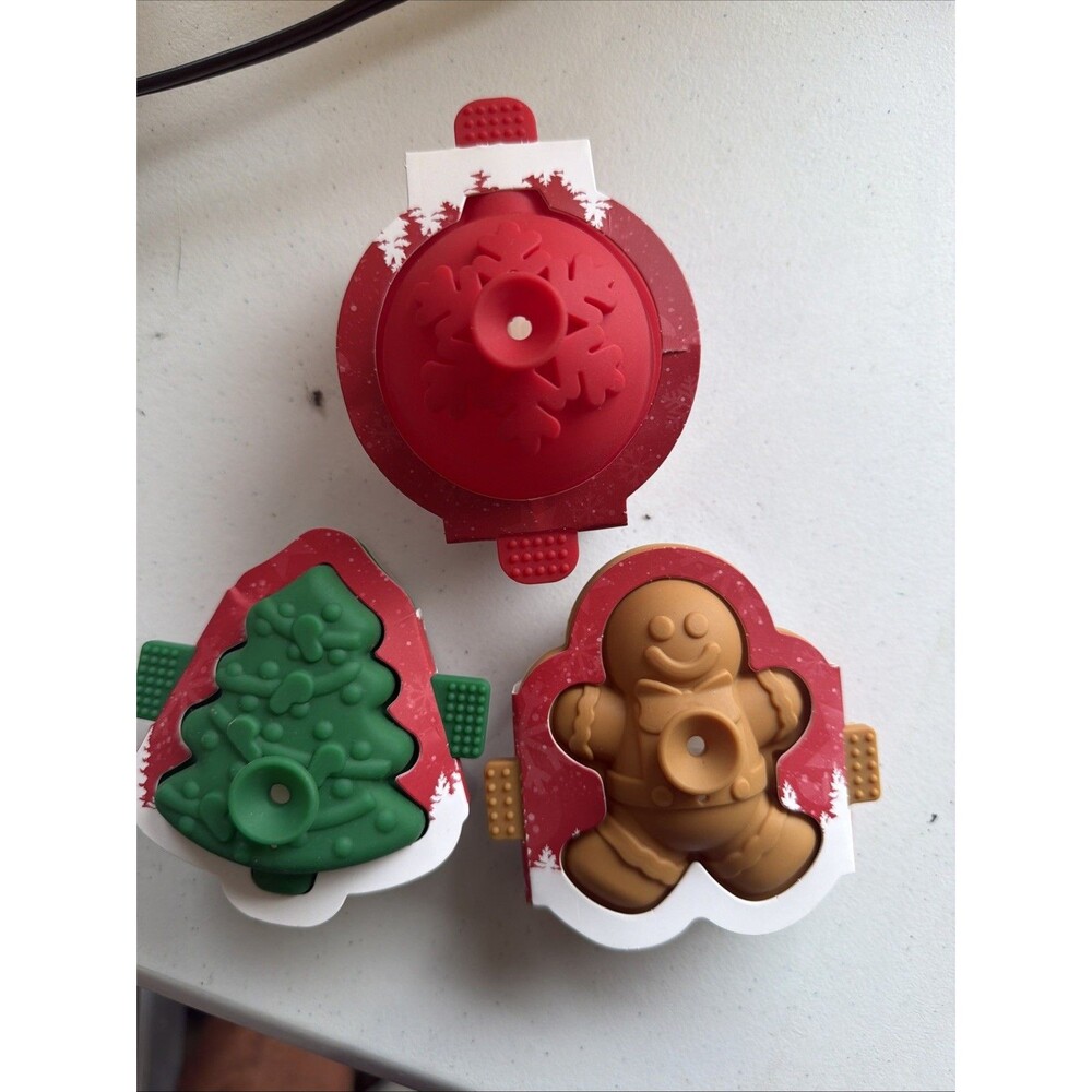 CWC Cook With Color Christmas Silicone Ice Mold Set Tree Gingerbread Snowflake